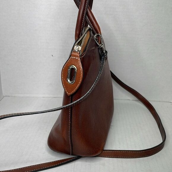 Pratesi Firenze Bruce Cognac Leather satchel shoulder bag - Picture 3 of 9